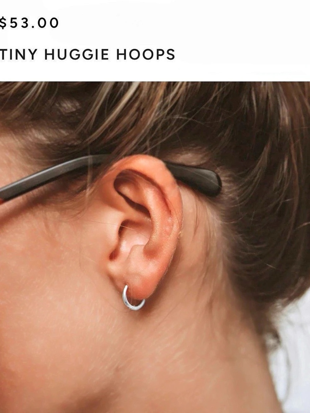 ATOLEA Tiny Huggie Hoops Silver Hoop Earrings NWT